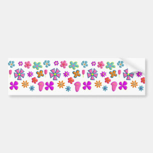 flowers bumper sticker