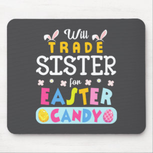 Flowers Bunnies Face Will Trade Sister For Easter Mouse Pad