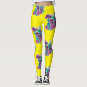 flowers buoquet pastel leggings