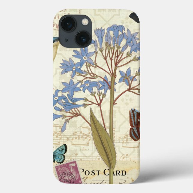 Flowers, Butterflies, and Bird Collage Case-Mate iPhone Case (Back)
