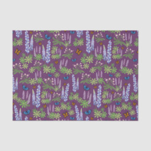 Flowers & butterflies decoupage tissue paper lupin