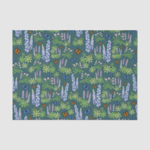 Flowers & butterflies decoupage tissue paper lupin