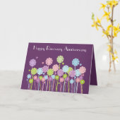 Flowers & Butterflies Purple Retro Recovery Card (Yellow Flower)