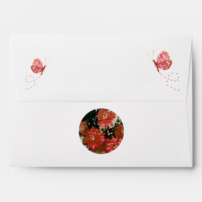 Flowers Butterflies Rustic Country Envelope (Back (Top Flap))