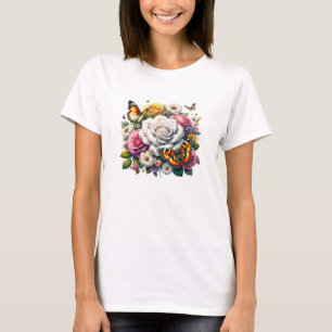 FLOWERS & BUTTERFLIES  T-Shirt