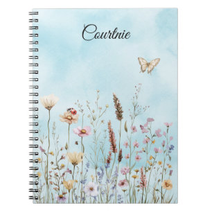 Flowers Butterfly Ladybug Meadow Notebook