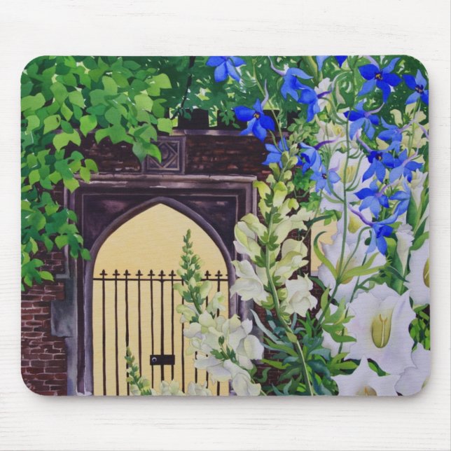 Flowers by a sunlit gateway 2008 mouse pad (Front)