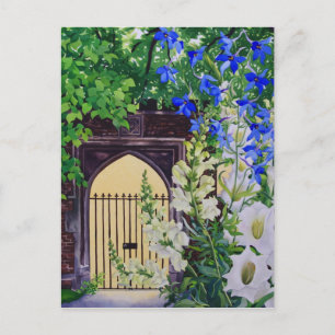 Flowers by a sunlit gateway 2008 postcard