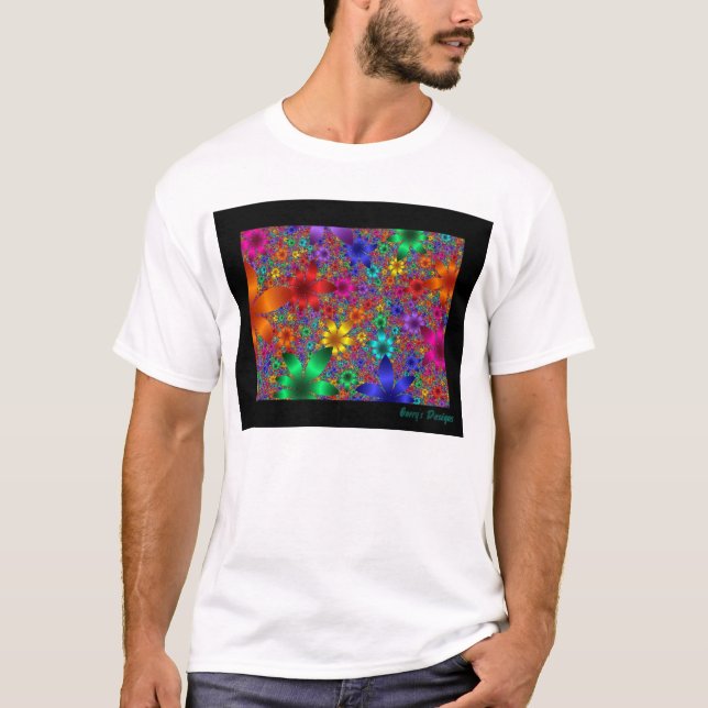 Flowers by fractals T-Shirt (Front)