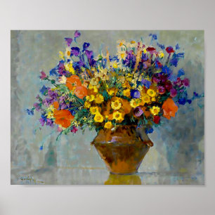 Flowers by Konstantin Gorbatov Poster