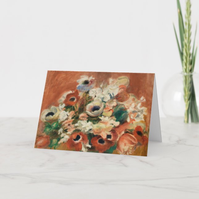 Flowers by Renoir Impressionist Art Painting Card (Front)