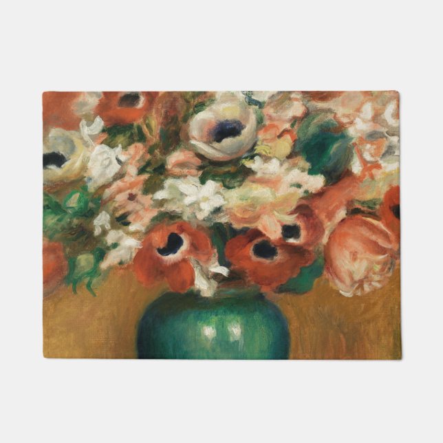 Flowers by Renoir Impressionist Art Painting Doormat (Front)