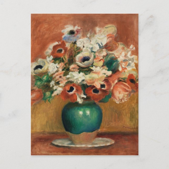 Flowers by Renoir Impressionist Art Painting Postcard (Front)