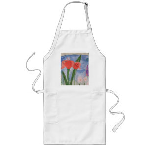 Flowers By The Lake Mens' Long Apron