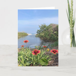 flowers by the sea (blank inside) card