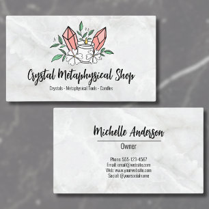 Flowers Candle Crystal Metaphysical Shop Business Card