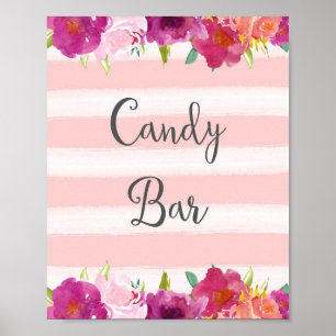 Flowers Candy Bar Wedding Poster Print