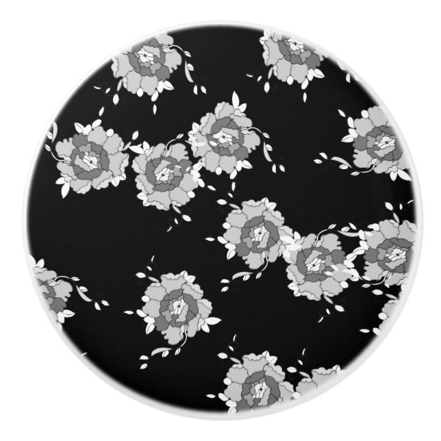 flowers ceramic knob (Front)