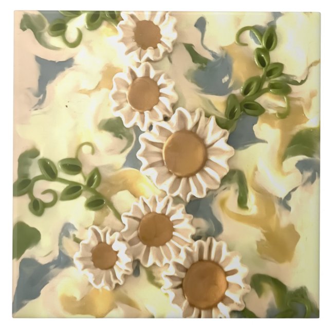 Flowers Ceramic Tile (Front)
