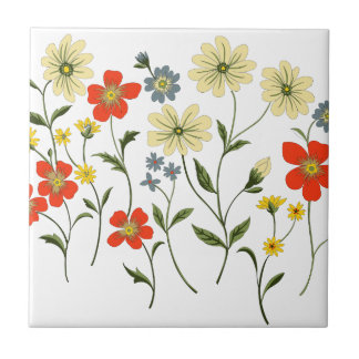 flowers ceramic tile