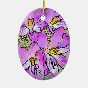FLOWERS CERAMIC TREE DECORATION