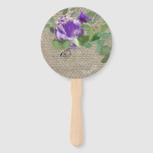 Flowers chic violet hand fan
