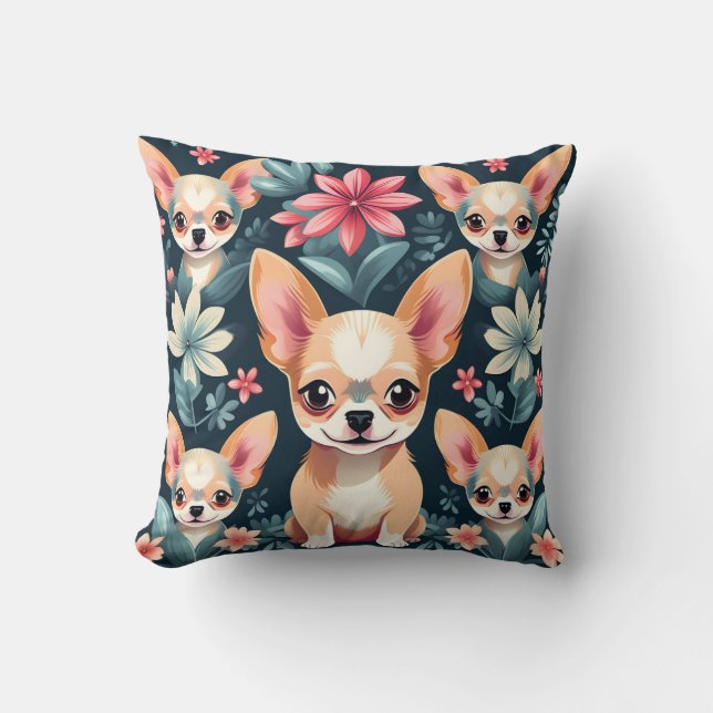 Flowers Chihuahua Pet Cushion (Front)