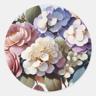 Flowers Classic Round Sticker