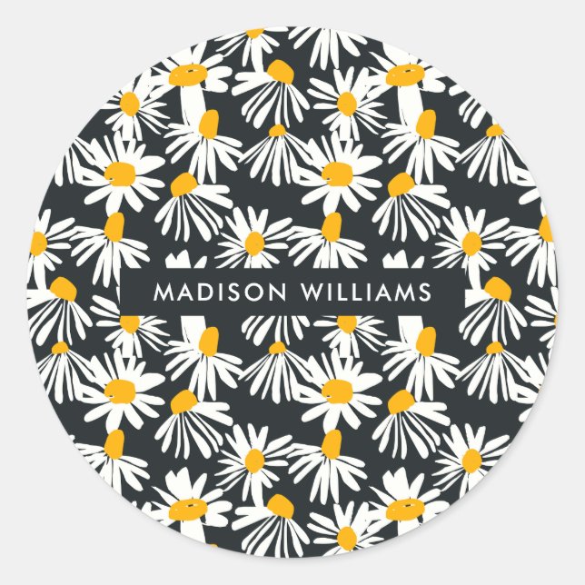 Flowers  classic round sticker (Front)