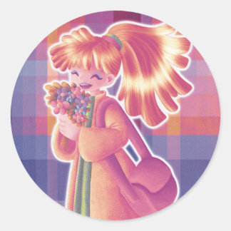 Flowers Classic Round Sticker