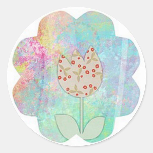 Flowers Classic Round Sticker (Front)