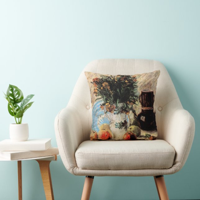 Flowers, Coffeepot and Fruit by Vincent van Gogh Cushion (Chair)