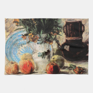 Flowers, Coffeepot and Fruit by Vincent van Gogh Tea Towel
