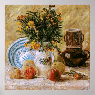 Flowers Coffeepot and Fruit Van Gogh Fine Art Poster