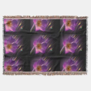 flowers colourful design pattern purple geometric throw blanket