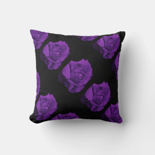 flowers colourful design roses purple geometric cushion