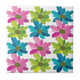 Flowers Colourful Flowers Ceramic Tile