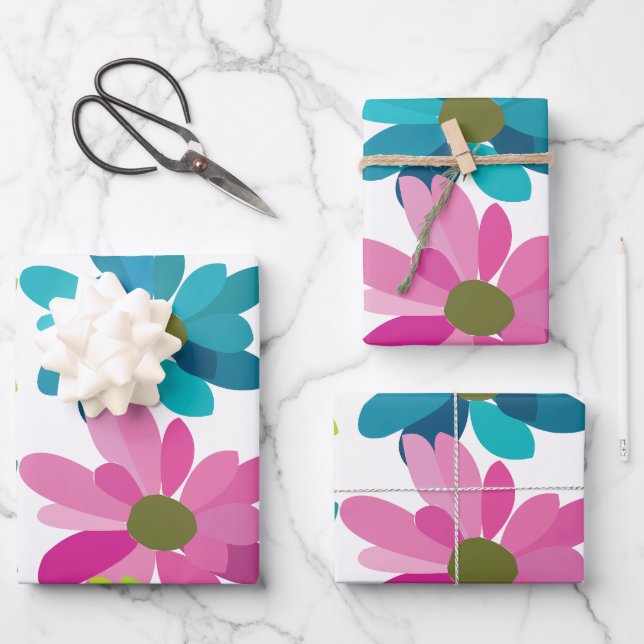 Flowers Colourful Flowers Wrapping Paper Sheet (Front)