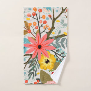 Flowers Colourful Watercolor Cute Hand Towel