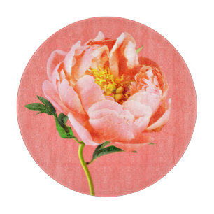 Flowers Coral Peony Blossom Cutting Board