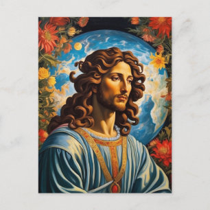 *~*  Flowers Cosmic Universe AP50 Jesus Postcard