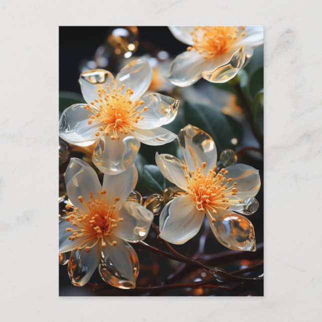 Flowers covered in Dew Postcard (Front)