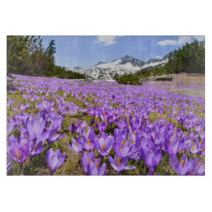 Flowers Crocus Pirin Mountain Park Bulgaria Cutting Board