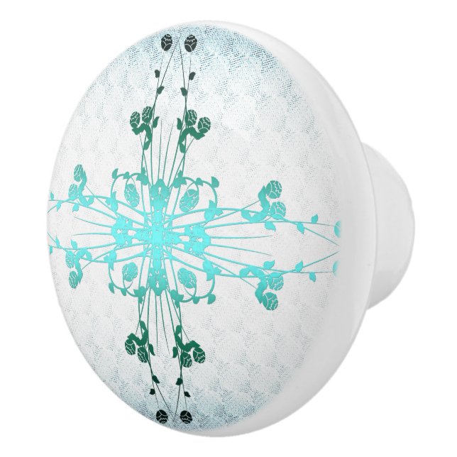 Flowers Cross Ceramic Knob (Right)