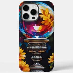 Flowers Crystal Ball Pedestal iPhone 16 Pro Max Case