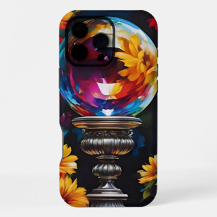 Flowers Crystal Ball Pedestal iPhone 16 Pro Max Case