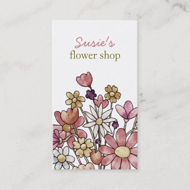 Flowers Custom Card Business (Front)