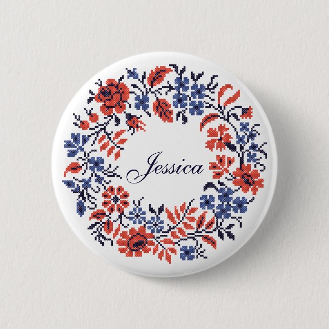 Flowers cycle 6 cm round badge (Front)