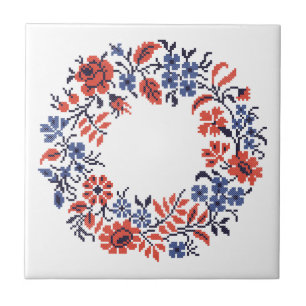 Flowers cycle ceramic tile