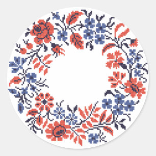 Flowers cycle classic round sticker